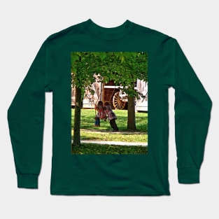 Farms - Two Sisters Playing on Swing Long Sleeve T-Shirt